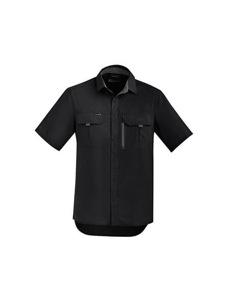 SYZMIK Men's Outdoor Short Sleeve Shirt ZW465 Work Wear Syzmik Black 7XL 